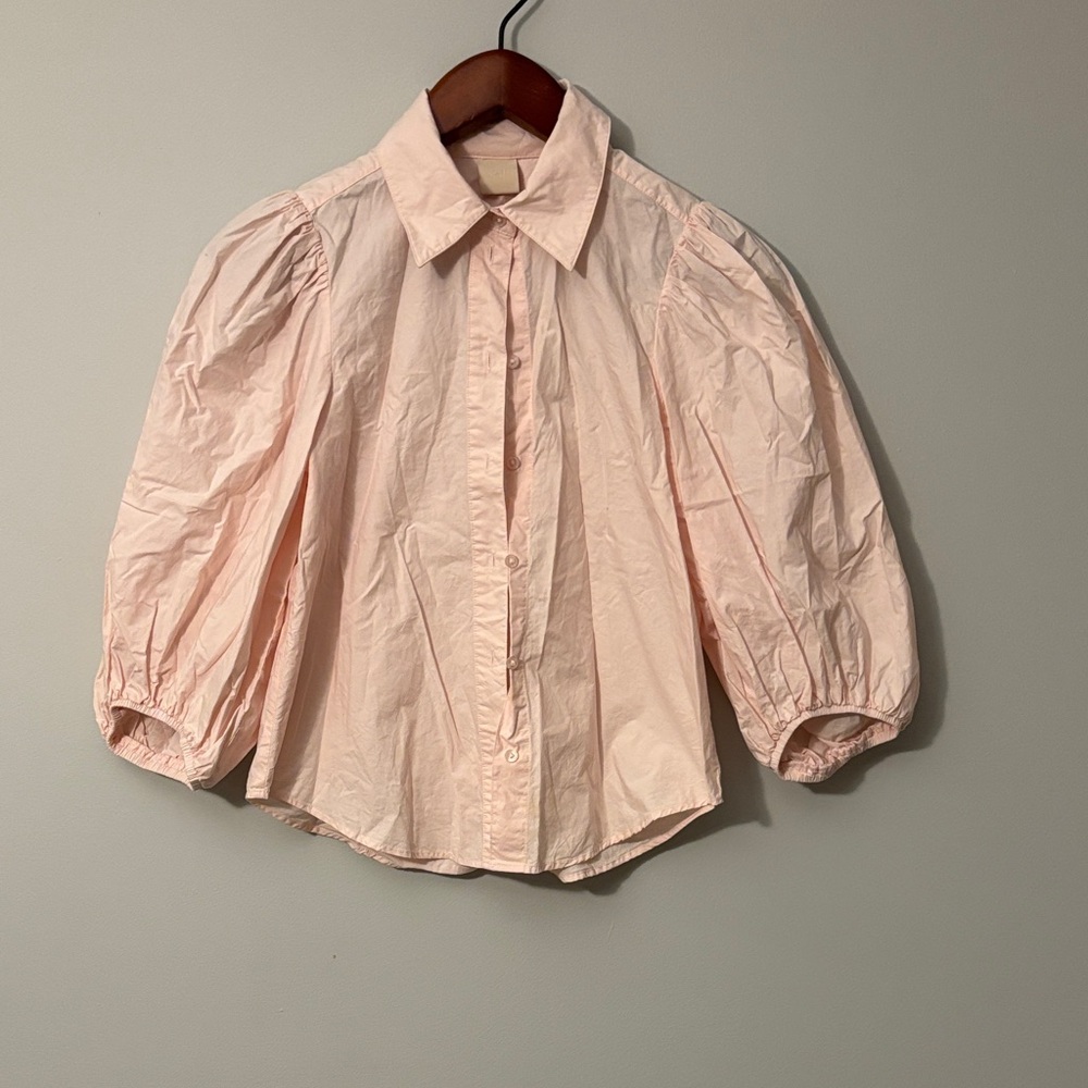 H&M Pink Puff Sleeve Blouse